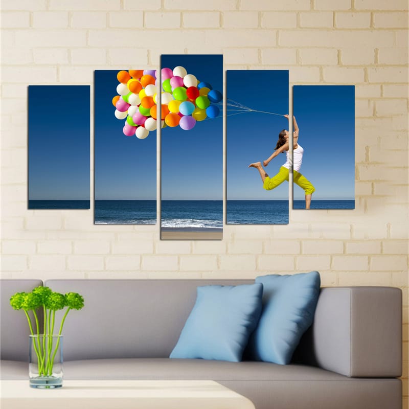 Dekorativ MDF-målning 5-Delar 20x60 cm - Flerfärgad - Inredning - Tavlor & posters - Canvastavla