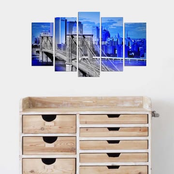 Dekorativ MDF-målning 5-Delar 20x60 cm - Flerfärgad - Inredning - Tavlor & posters - Canvastavla