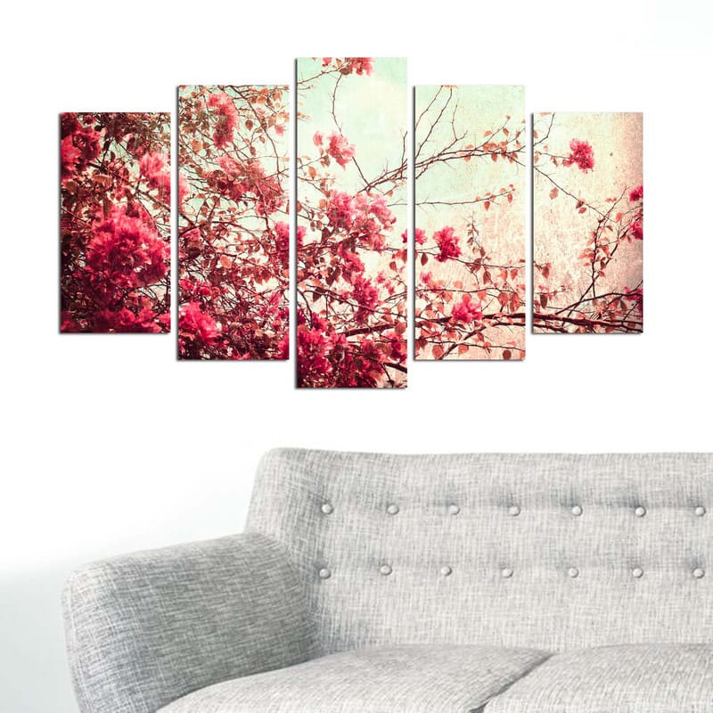 Dekorativ MDF-målning 5-Delar 20x60 cm - Flerfärgad - Inredning - Tavlor & posters - Canvastavla