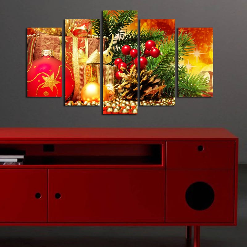 Dekorativ MDF-målning 5-Delar 20x60 cm - Flerfärgad - Inredning - Tavlor & posters - Canvastavla