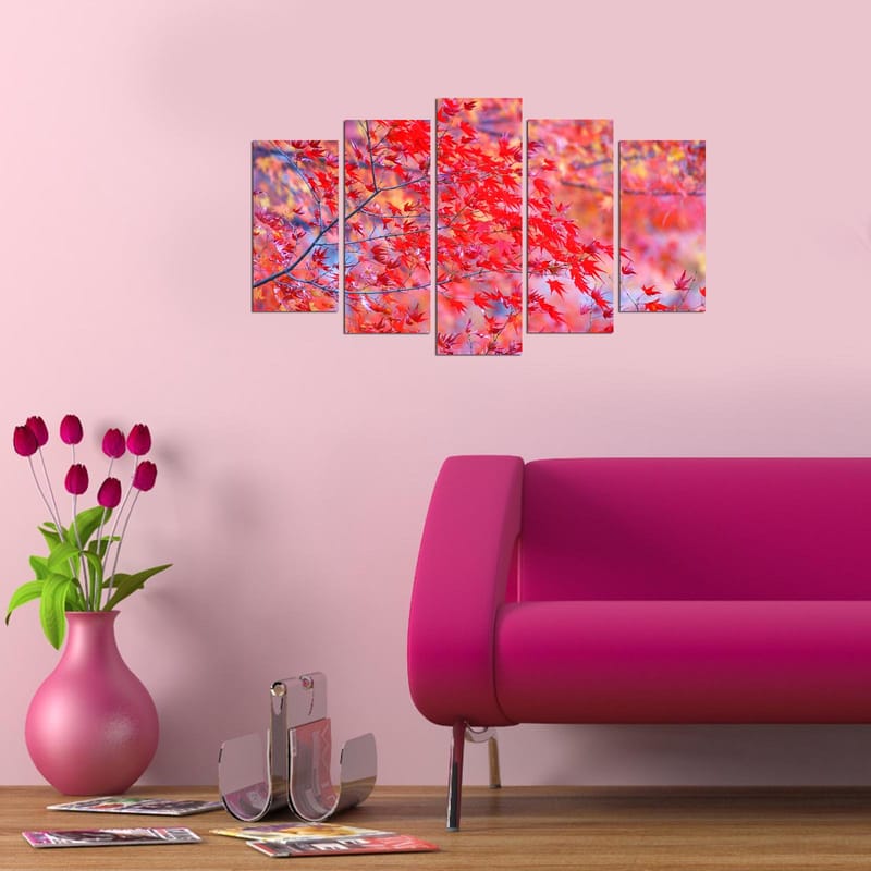 Dekorativ MDF-målning 5-Delar 20x60 cm - Flerfärgad - Inredning - Tavlor & posters - Canvastavla