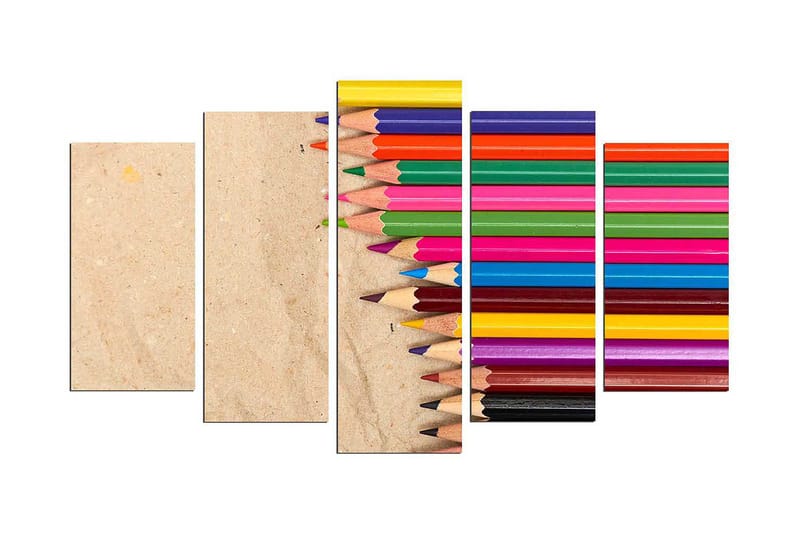 Dekorativ MDF-målning 5-Delar 20x60 cm - Flerfärgad - Inredning - Tavlor & posters - Canvastavla