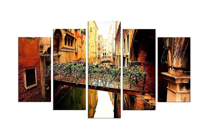 Dekorativ MDF-målning 5-Delar 20x60 cm - Flerfärgad - Inredning - Tavlor & posters - Canvastavla