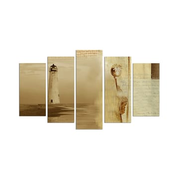 Dekorativ MDF-målning 5-Delar 20x60 cm - Flerfärgad - Inredning - Tavlor & posters - Canvastavla