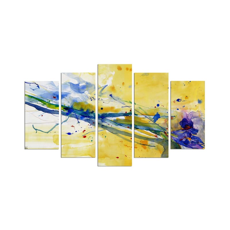 Dekorativ MDF-målning 5-Delar 20x60 cm - Flerfärgad - Inredning - Tavlor & posters - Canvastavla