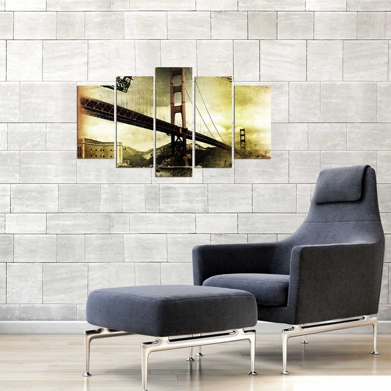 Dekorativ MDF-målning 5-Delar 20x60 cm - Flerfärgad - Inredning - Tavlor & posters - Canvastavla