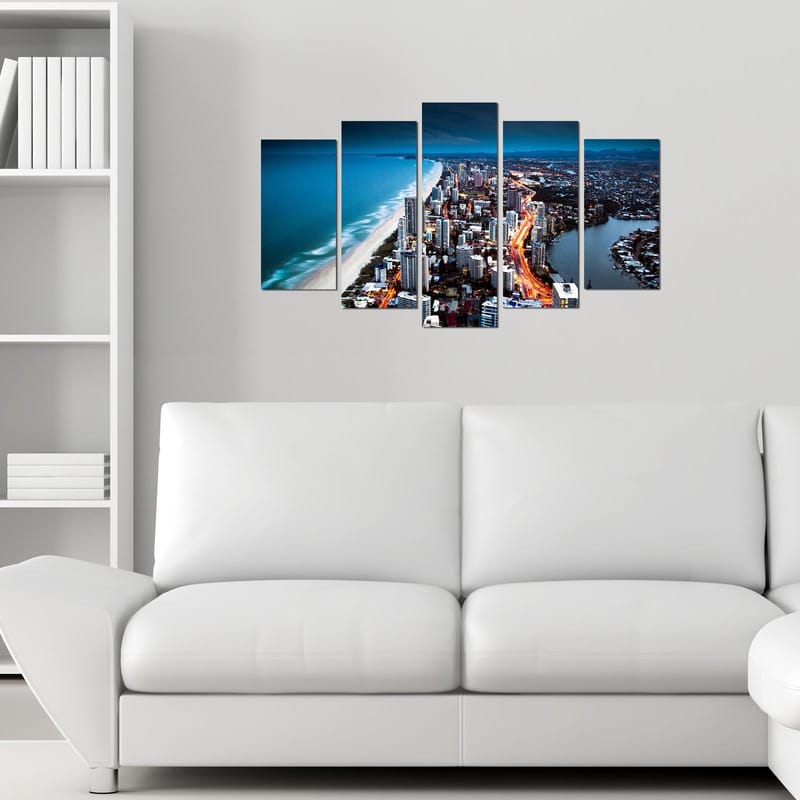 Dekorativ MDF-målning 5-Delar 20x60 cm - Flerfärgad - Inredning - Tavlor & posters - Canvastavla