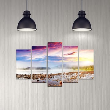 Dekorativ MDF-målning 5-Delar 20x60 cm - Flerfärgad - Inredning - Tavlor & posters - Canvastavla