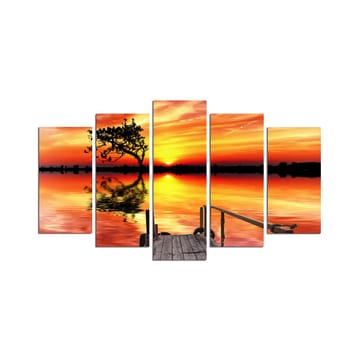 Dekorativ MDF-målning 5-Delar 20x60 cm - Flerfärgad - Inredning - Tavlor & posters - Canvastavla