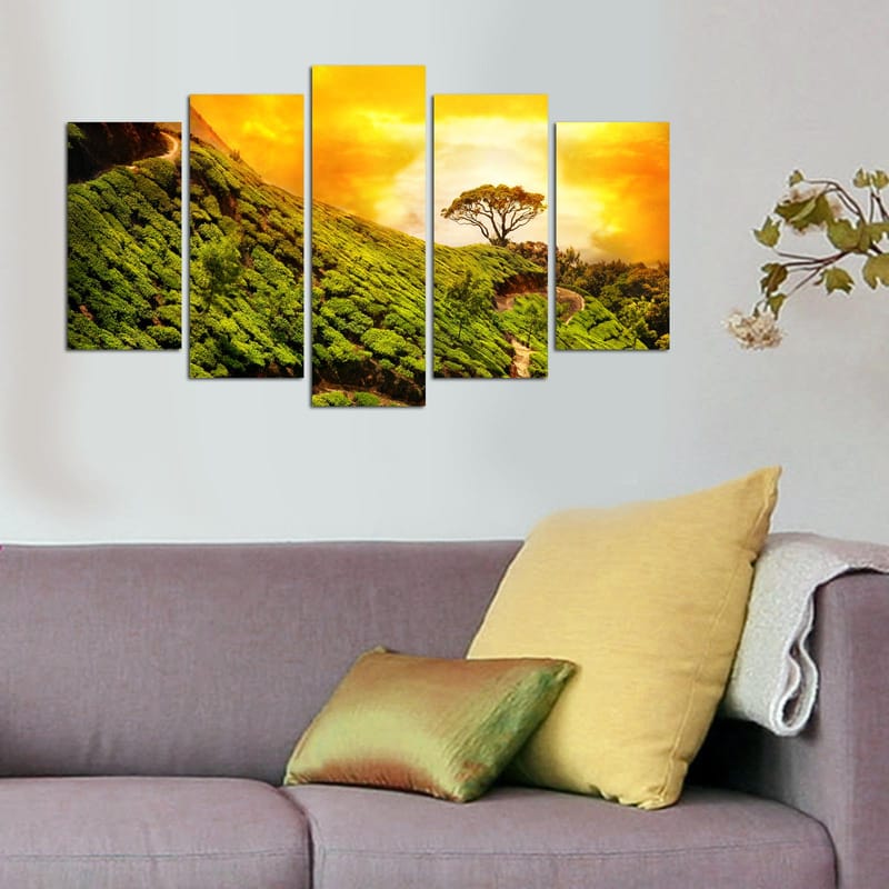 Dekorativ MDF-målning 5-Delar 20x60 cm - Flerfärgad - Inredning - Tavlor & posters - Canvastavla