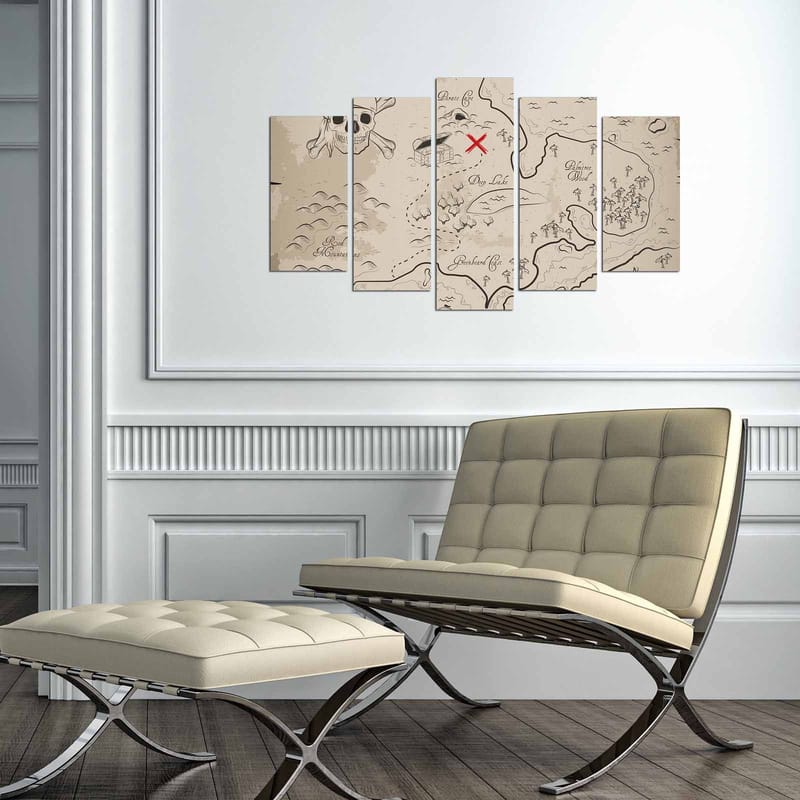 Dekorativ MDF-målning 5-Delar 20x60 cm - Flerfärgad - Inredning - Tavlor & posters - Canvastavla