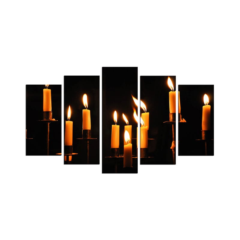 Dekorativ MDF-målning 5-Delar 20x60 cm - Flerfärgad - Inredning - Tavlor & posters - Canvastavla