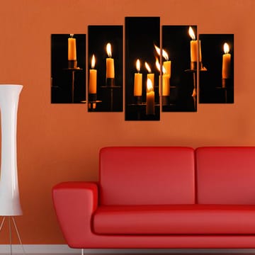 Dekorativ MDF-målning 5-Delar 20x60 cm - Flerfärgad - Inredning - Tavlor & posters - Canvastavla