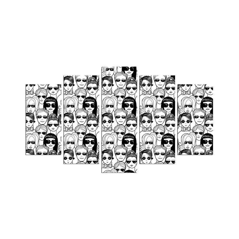 Dekorativ MDF-målning 5-Delar 20x60 cm - Flerfärgad - Inredning - Tavlor & posters - Canvastavla