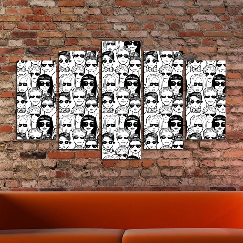 Dekorativ MDF-målning 5-Delar 20x60 cm - Flerfärgad - Inredning - Tavlor & posters - Canvastavla
