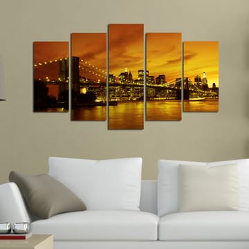 Dekorativ MDF-målning 5-Delar 20x60 cm - Flerfärgad - Inredning - Tavlor & posters - Canvastavla