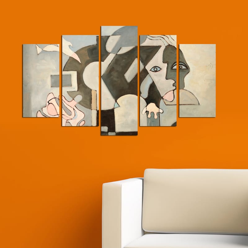 Dekorativ MDF-målning 5-Delar 20x60 cm - Flerfärgad - Inredning - Tavlor & posters - Canvastavla