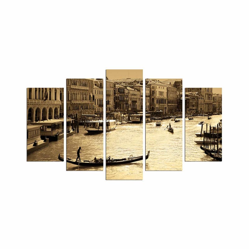 Dekorativ MDF-målning 5-Delar 20x60 cm - Flerfärgad - Inredning - Tavlor & posters - Canvastavla