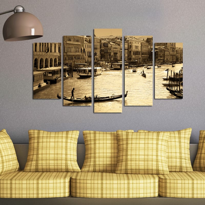 Dekorativ MDF-målning 5-Delar 20x60 cm - Flerfärgad - Inredning - Tavlor & posters - Canvastavla