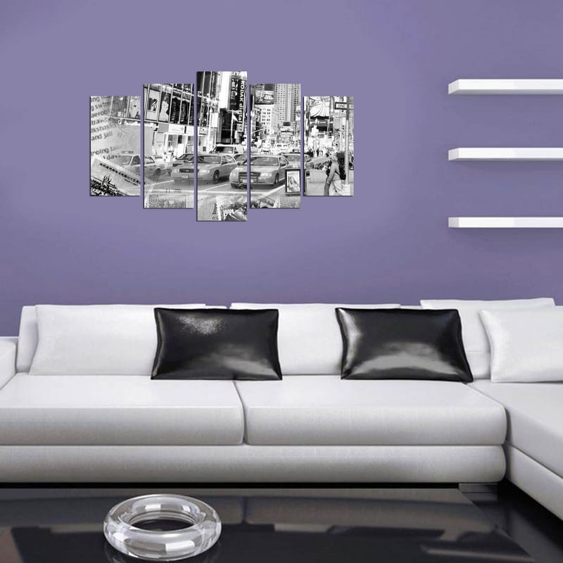 Dekorativ MDF-målning 5-Delar 20x60 cm - Flerfärgad - Inredning - Tavlor & posters - Canvastavla