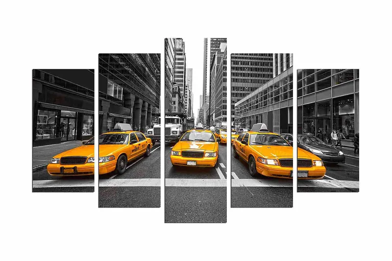 Dekorativ MDF-målning 5-Delar 20x60 cm, Flerfärgad