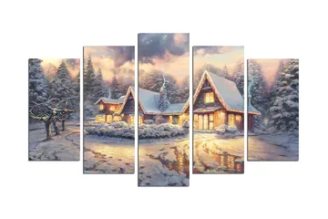 Dekorativ MDF-målning 5-Delar 20x60 cm - Flerfärgad - Inredning - Tavlor & posters - Canvastavla