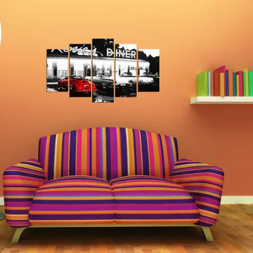 Dekorativ MDF-målning 5-Delar 20x60 cm - Flerfärgad - Inredning - Tavlor & posters - Canvastavla