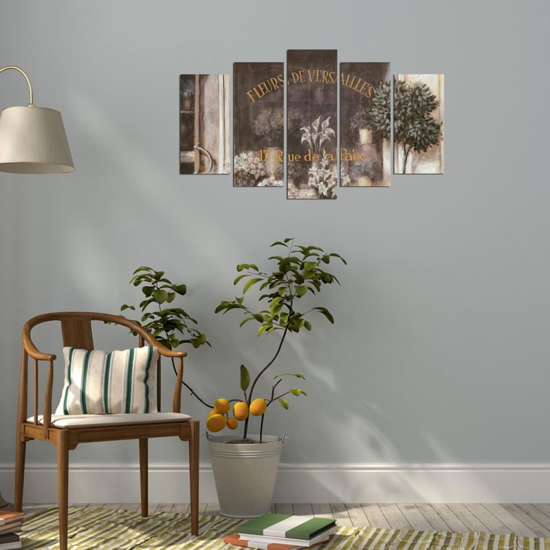 Dekorativ MDF-målning 5-Delar 20x60 cm - Flerfärgad - Inredning - Tavlor & posters - Canvastavla