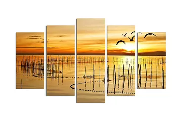 Dekorativ MDF-målning 5-Delar 20x60 cm - Flerfärgad - Inredning - Tavlor & posters - Canvastavla