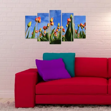 Dekorativ MDF-målning 5-Delar 20x60 cm - Flerfärgad - Inredning - Tavlor & posters - Canvastavla