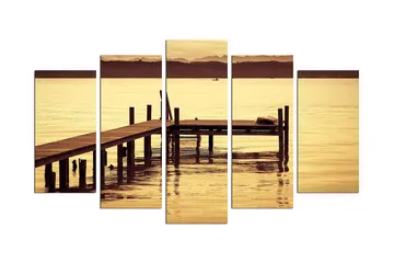 Dekorativ MDF-målning 5-Delar 20x60 cm - Flerfärgad - Inredning - Tavlor & posters - Canvastavla