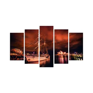 Dekorativ MDF-målning 5-Delar 20x60 cm - Flerfärgad - Inredning - Tavlor & posters - Canvastavla