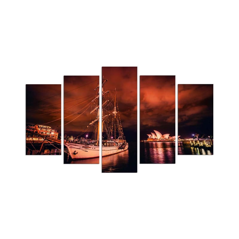 Dekorativ MDF-målning 5-Delar 20x60 cm, Flerfärgad