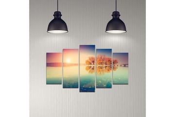 Dekorativ MDF-målning 5-Delar 20x60 cm - Flerfärgad - Inredning - Tavlor & posters - Canvastavla