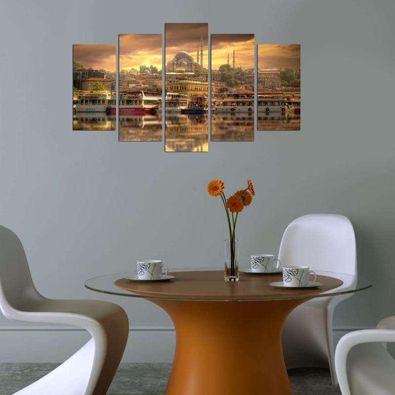 Dekorativ MDF-målning 5-Delar 20x60 cm - Flerfärgad - Inredning - Tavlor & posters - Canvastavla