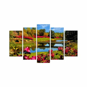 Dekorativ MDF-målning 5-Delar 20x60 cm - Flerfärgad - Inredning - Tavlor & posters - Canvastavla