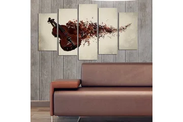 Dekorativ MDF-målning 5-Delar 20x60 cm - Flerfärgad - Inredning - Tavlor & posters - Canvastavla