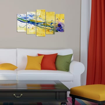 Dekorativ MDF-målning 5-Delar 20x60 cm - Flerfärgad - Inredning - Tavlor & posters - Canvastavla