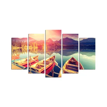 Dekorativ MDF-målning 5-Delar 20x60 cm - Flerfärgad - Inredning - Tavlor & posters - Canvastavla