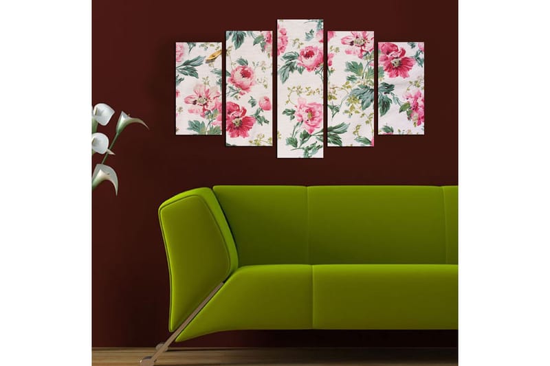 Dekorativ MDF-målning 5-Delar 20x60 cm - Flerfärgad - Inredning - Tavlor & posters - Canvastavla