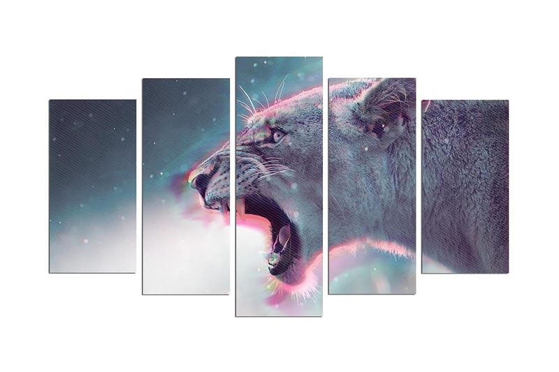 Dekorativ MDF-målning 5-Delar 20x60 cm, Flerfärgad