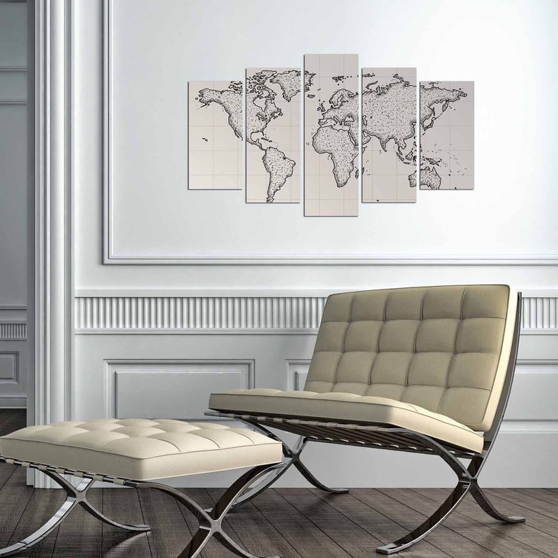 Dekorativ MDF-målning 5-Delar 20x60 cm - Flerfärgad - Inredning - Tavlor & posters - Canvastavla