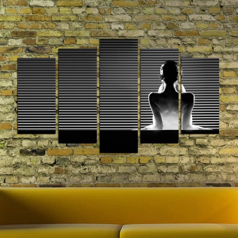 Dekorativ MDF-målning 5-Delar 20x60 cm - Flerfärgad - Inredning - Tavlor & posters - Canvastavla