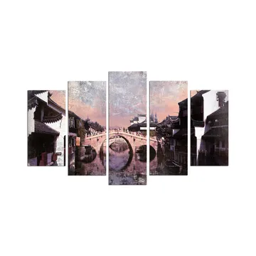 Dekorativ MDF-målning 5-Delar 20x60 cm - Flerfärgad - Inredning - Tavlor & posters - Canvastavla