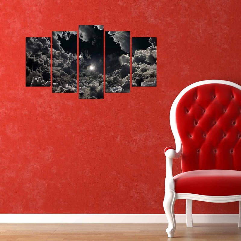 Dekorativ MDF-målning 5-Delar 20x60 cm - Flerfärgad - Inredning - Tavlor & posters - Canvastavla