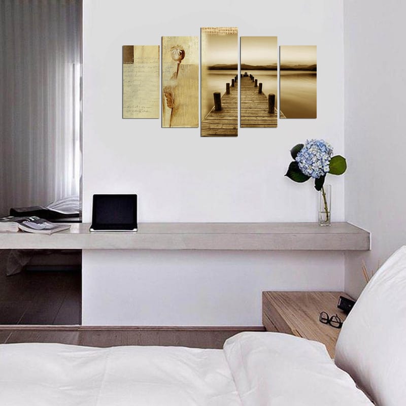 Dekorativ MDF-målning 5-Delar 20x60 cm - Flerfärgad - Inredning - Tavlor & posters - Canvastavla