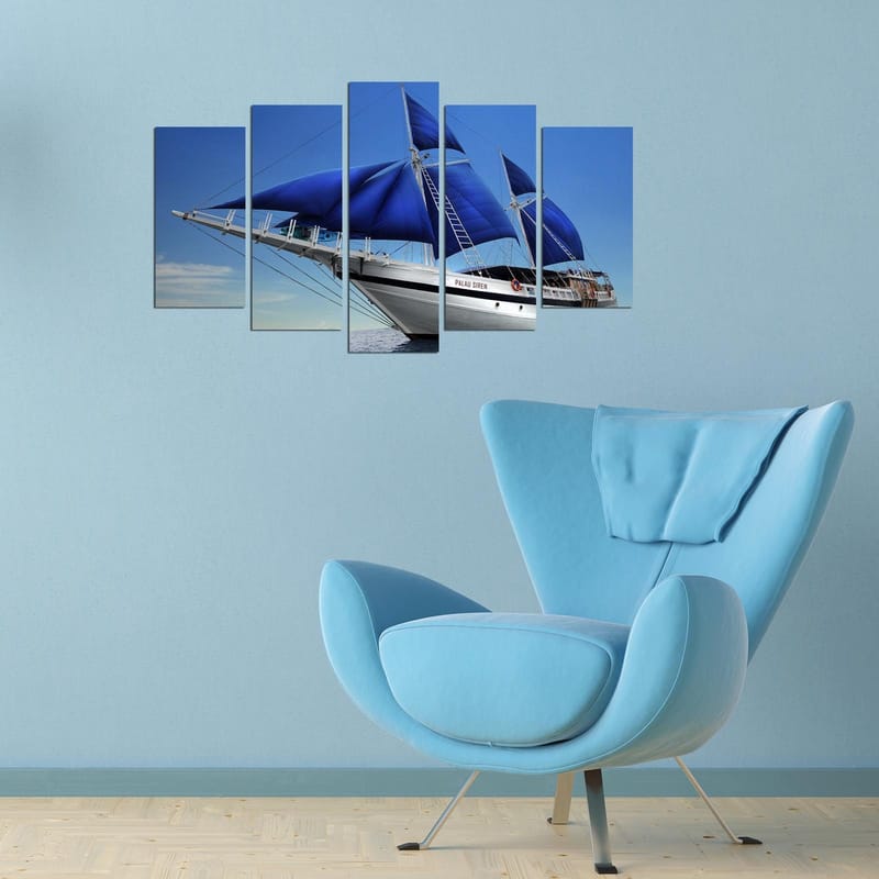 Dekorativ MDF-målning 5-Delar 20x60 cm - Flerfärgad - Inredning - Tavlor & posters - Canvastavla