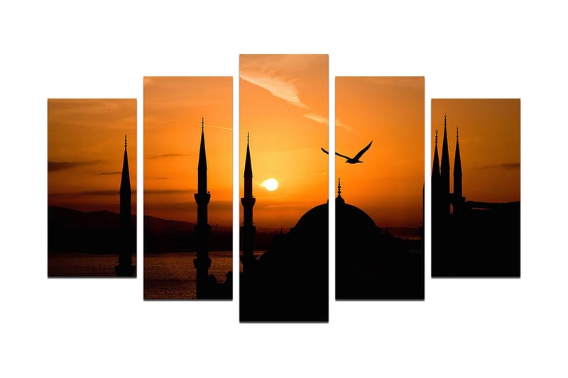 Dekorativ MDF-målning 5-Delar 20x60 cm, Flerfärgad