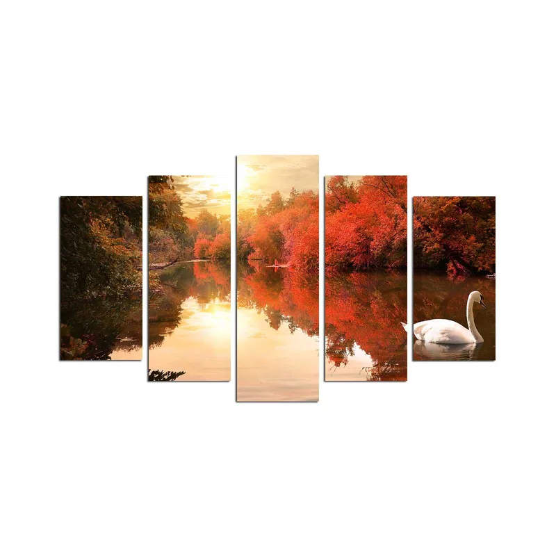 Dekorativ MDF-målning 5-Delar 20x60 cm, Flerfärgad