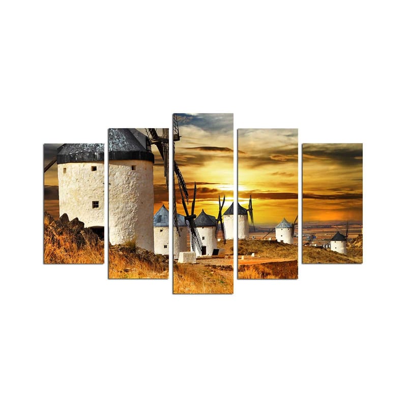 Dekorativ MDF-målning 5-Delar 20x60 cm, Flerfärgad